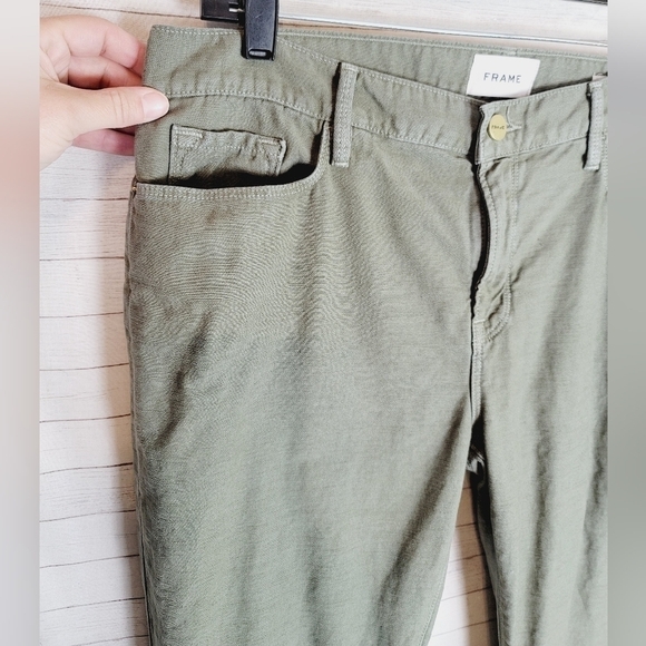 FRAME Le Garcon Slim Boyfriend Jeans in Washed Military, SZ 30 - Picture 5 of 14